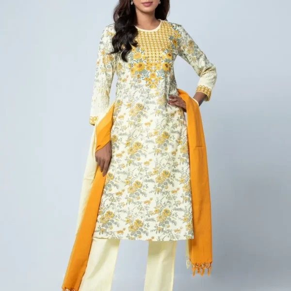 Yellow Kantha Odyssey Theme Shalwar Kameez